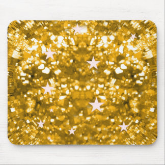 Gold glitter and stars diva mousepad