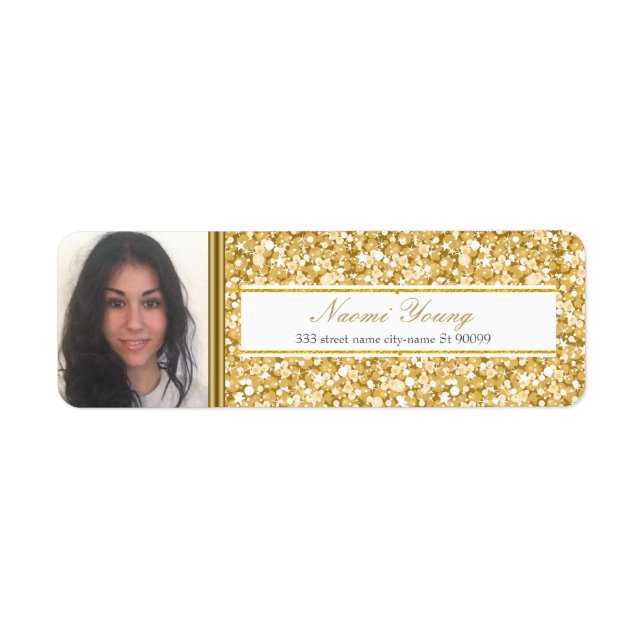 Gold Glitter And Stripe-Graduate Photo (Front)