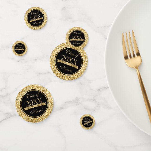 Gold Glitter And White Sparks Confetti (Group)