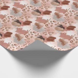 Gold Glitter Animal Print Wrapping Paper Roll