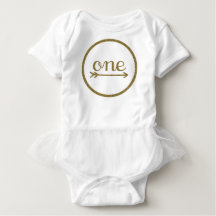 Gold Glitter Arrow One Baby's First Birthday