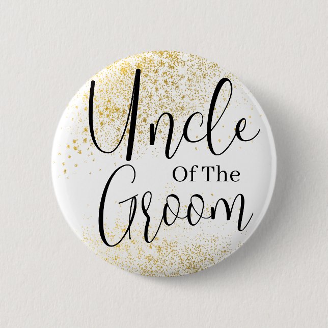 Gold Glitter aucle of groom wedding  Button (Front)