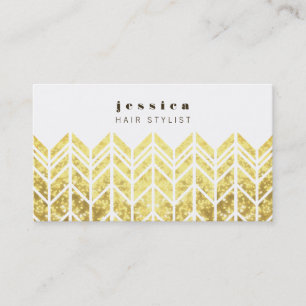 Gold Glitter Aztec Arrow Pattern Hair Stylist Card