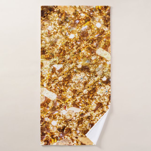 Gold glitter background bath towel (Bath Towel)