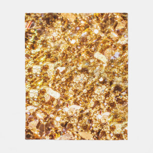 Gold glitter background fleece blanket
