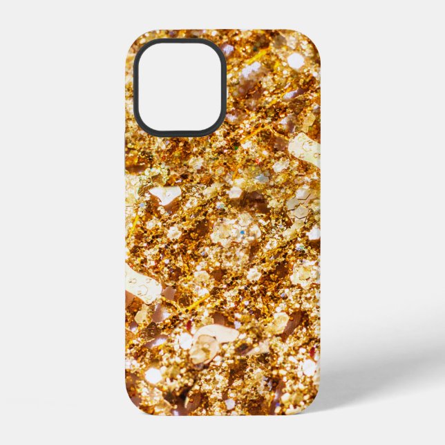 Gold glitter background iPhone case (Back)
