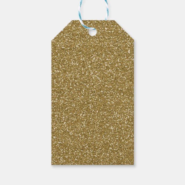 Gold Glitter Background Template Gift Tags (Front)
