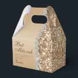 Gold Glitter Bat Mitzvah Favour Box<br><div class="desc">This fantastic gold glitter and diamond sided Bat Mitzvah thank you favour box would be perfect for your event. It would be great for a candy station, on a thank you gift table, or at each place setting with a favour. Be sure you order enough for all your guests. It...</div>