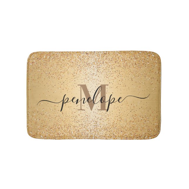 Gold Glitter Bath Mat (Front)