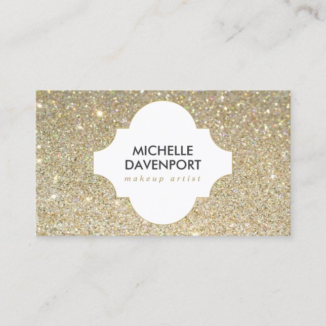 GOLD GLITTER BEAUTY, MAKEUP ARTIST, SALON BUSINESS CARD (Front)