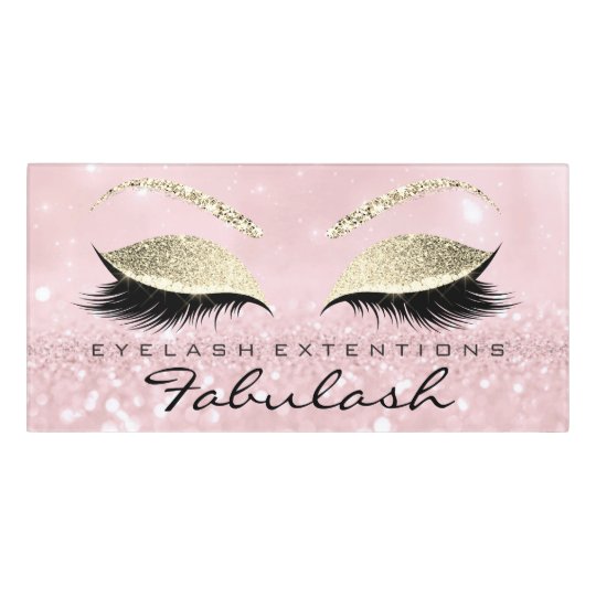 Gold Glitter Beauty Salon Lashes Makeup Pink Door Sign Zazzle Co Uk