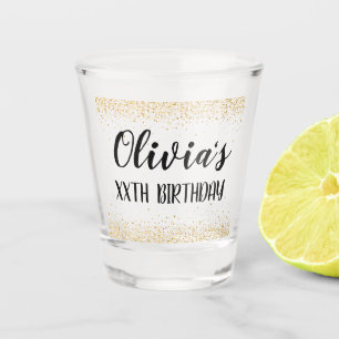 Gold Glitter Birthday party  Shot Glass