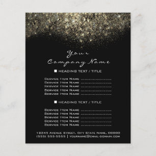 Gold Glitter  Black Abstract Confetti Prices Flyer