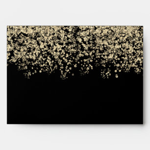 Gold Glitter Black All Occasions Birthday Wedding Envelope