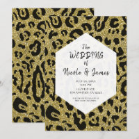 Gold Glitter Black Cheetah Leopard Chic Wedding  
