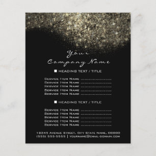 Gold Glitter  Black Conceptual Minimal Confetti Flyer