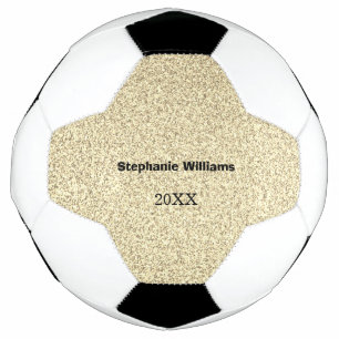 Gold Glitter Black Custom Name Wedding Bridal Gift Football