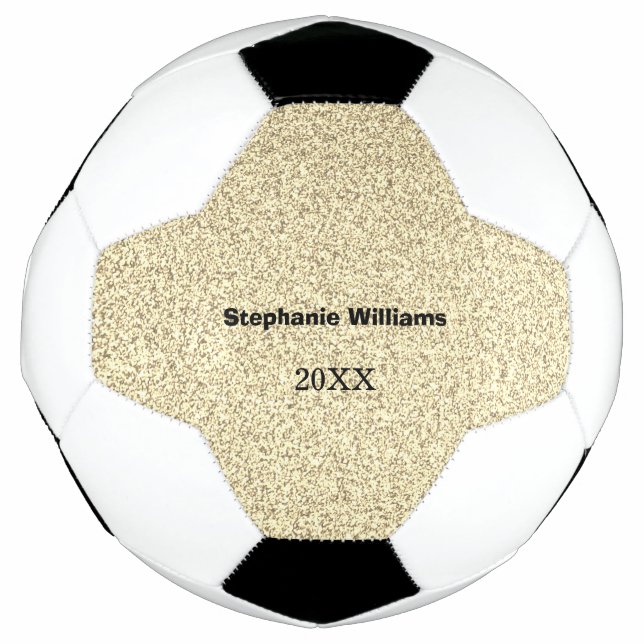 Gold Glitter Black Custom Name Wedding Bridal Gift Football (Front)