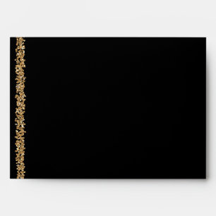 Gold Glitter Black Envelope