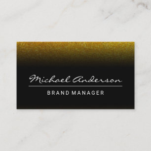 Gold Glitter Black Fade Business Card