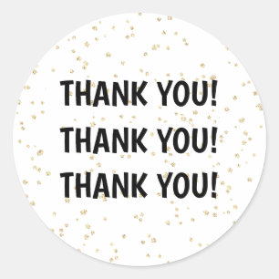 Gold Glitter Black New Year's Eve Classic Round Sticker