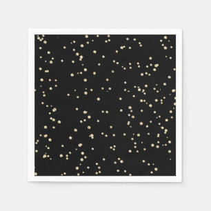 Gold Glitter Black New Year's Eve Napkin