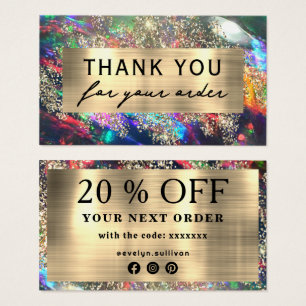 Gold glitter black opal discount card