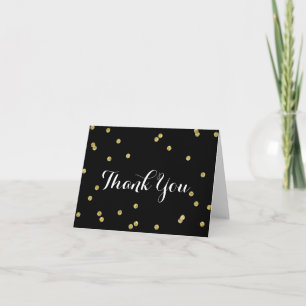 Gold Glitter Black   Thank You Cards