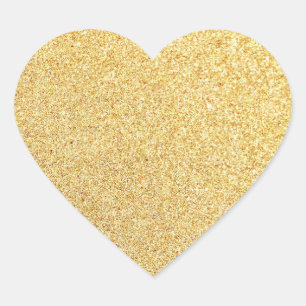Gold Glitter Blank Template Add Your Text Modern Heart Sticker