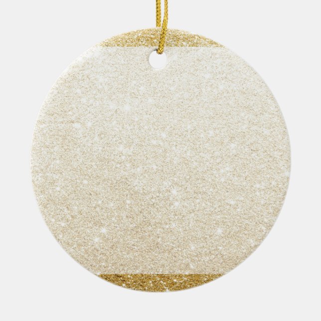 gold glitter blank template for customisation ceramic tree decoration (Front)