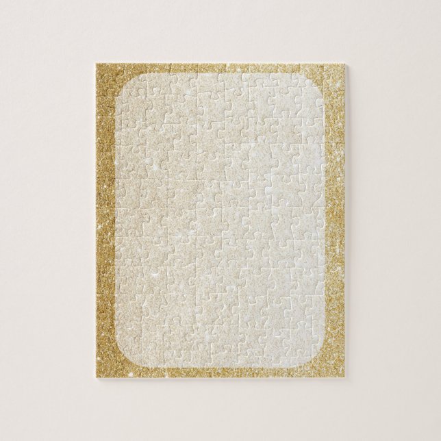 gold glitter blank template for customisation jigsaw puzzle (Vertical)