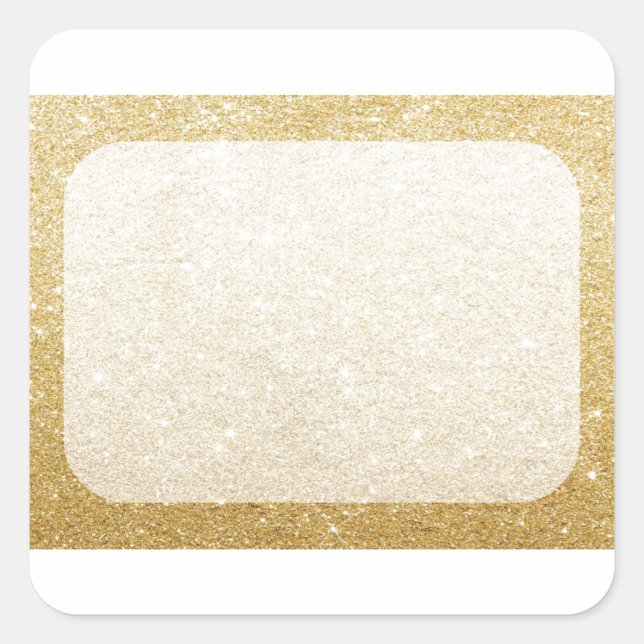 gold glitter blank template for customisation square sticker (Front)