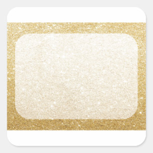 gold glitter blank template for customisation square sticker
