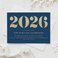 Gold Glitter Blue 2024 New Year's Eve Party