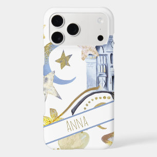 *~* Gold Glitter Blue Moon Stars Heart Castle