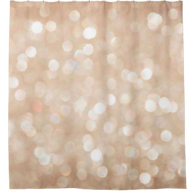 Gold glitter blurred background, christmas shower curtain (Front)