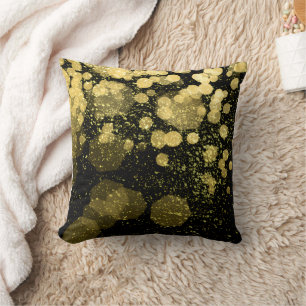 Gold Glitter Bokeh Abstract Background Cushion