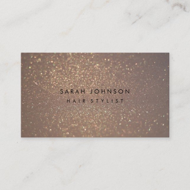 Gold Glitter Bokeh Hair Stylist Business Cards (Front)
