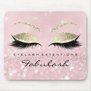 Gold Glitter Branding Beauty Studio Lashes Pink Mouse Mat
