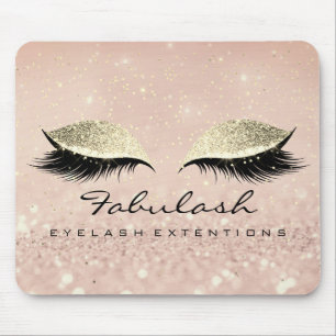 Gold Glitter Branding Makeup Artist Lashes Mouse Mat