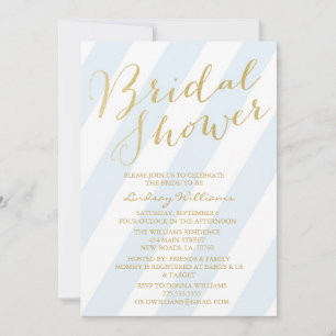 Gold Glitter Bridal Shower Invitations