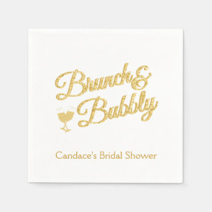 Gold Glitter Bridal Shower  Napkins