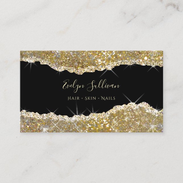 Gold glitter business card (Front)