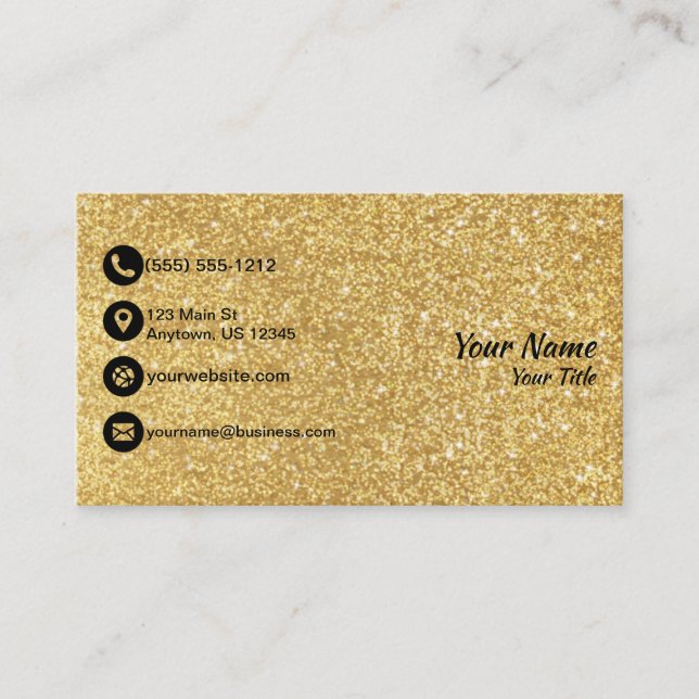 Gold Glitter Business Card (Front)
