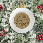 Gold Glitter Business Logo Merry Christmas Ceramic Ball Christmas Ornament<br><div class="desc">Gold Glitter Business Logo Merry Christmas. For your Christmas tree at your workplace or company event,  minimalist style,  with your festive greeting  on a background of gold faux glitter.</div>