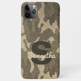 Gold Glitter Camouflage Personalised Truck Decor iPhone 11 Pro Max Case