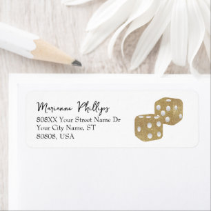 Gold Glitter Casino Dice