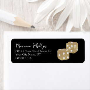 Gold Glitter Casino Dice on Black