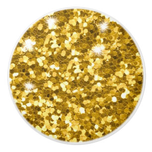 Gold Glitter Ceramic Knob