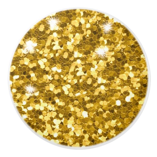 Gold Glitter Ceramic Knob (Front)